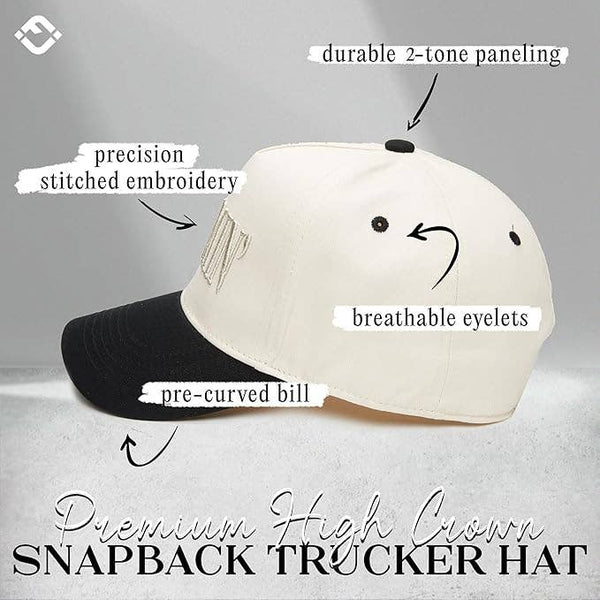 Two Tone Cap -  Mommin' - Black/Beige