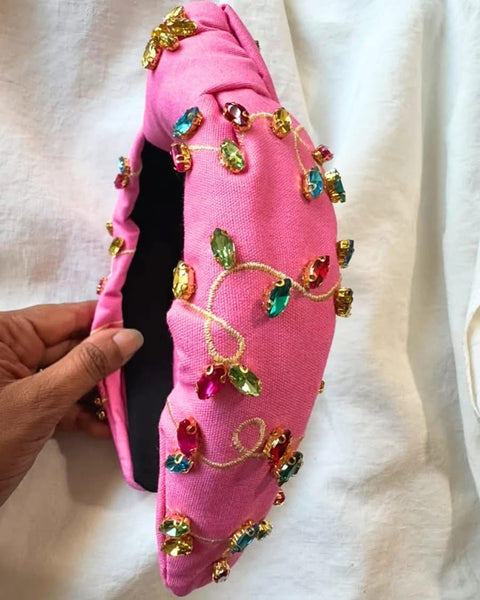 Christmas Light Pink Headband
