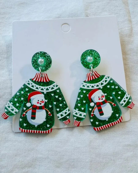 Snowman Sweater Earrings