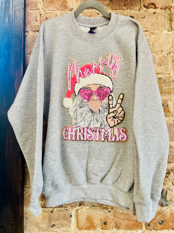 Pink Sunglasses Santa Sweatshirt (Kids)