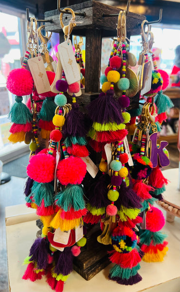 Alphabet Pom Keychain