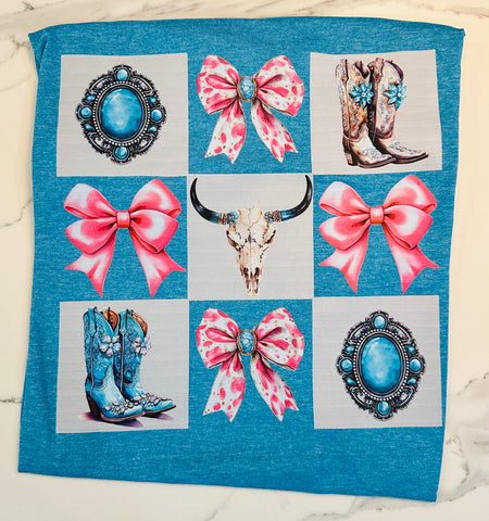 Western Pink Bow Tee