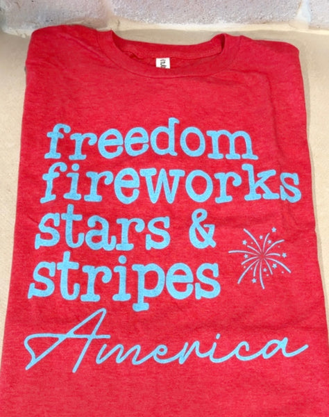 Freedom Fireworks Stars & Stripes America Tee