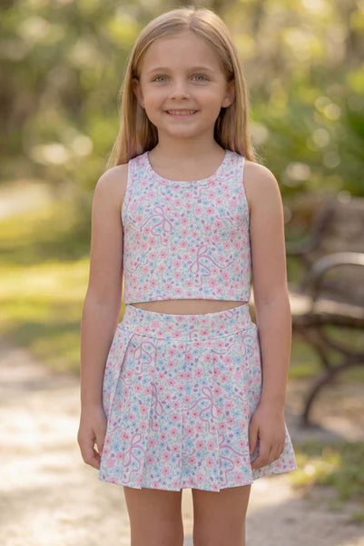 Pastel Floral & Coquette Skort Set