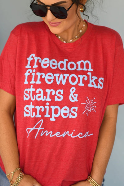 Freedom Fireworks Stars & Stripes America Tee