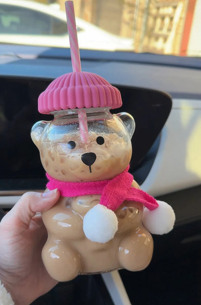Honey Bear Latte Glass Cups
