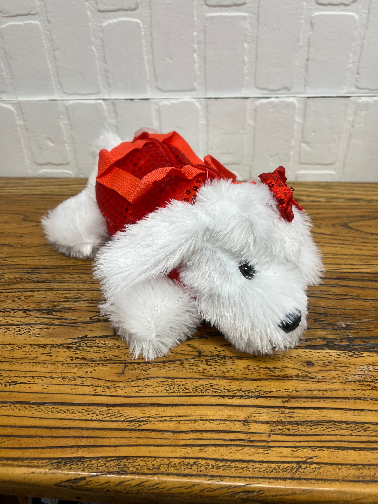 Puppy Sequin Zip Bag