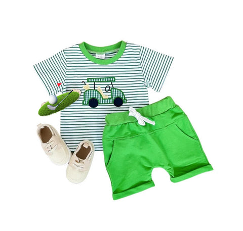 Green Golf Shorts Set