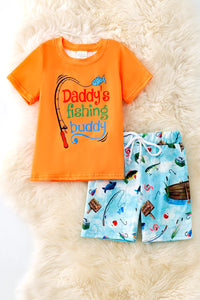 Daddy's Fishing Buddy Short Set