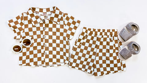 Checkered Linen Set