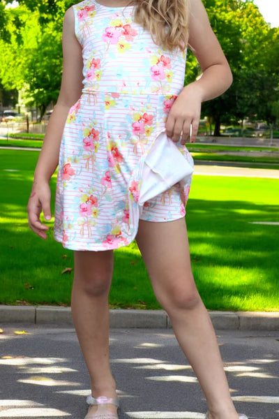 Floral Striped Tennis Dress