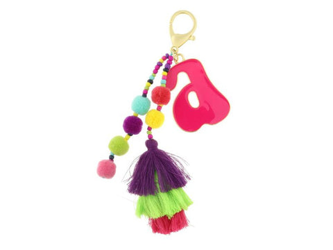Alphabet Pom Keychain