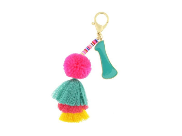 Alphabet Pom Keychain