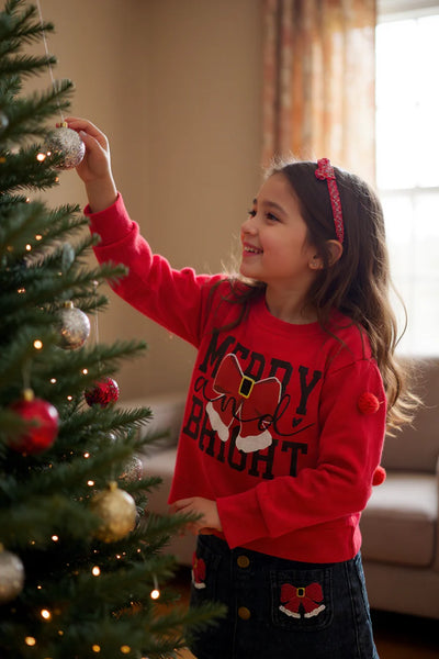 Merry & Bright Pom Pom Skirt Set