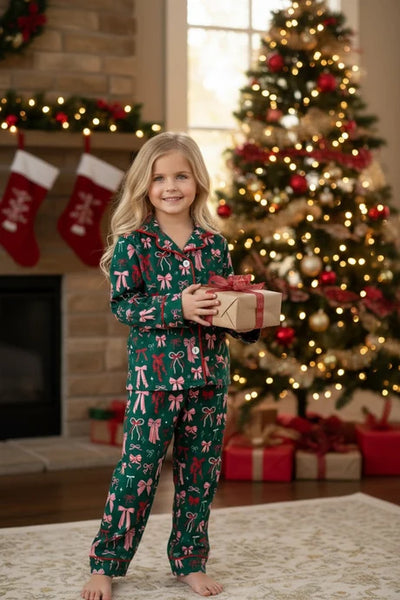 Pink and Red Bow PJ Set