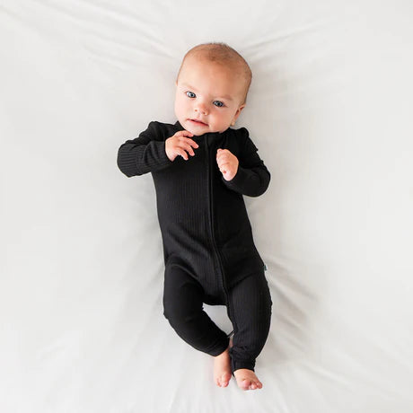 Posh Peanut Black Ribbed Zippie