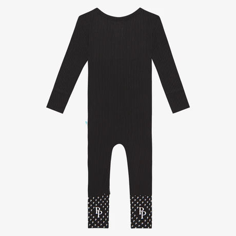 Posh Peanut Black Ribbed Zippie