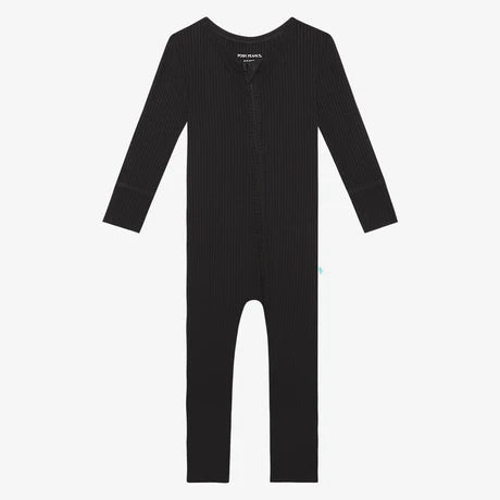 Posh Peanut Black Ribbed Zippie