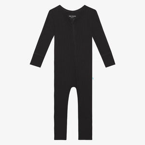 Posh Peanut Black Ribbed Zippie