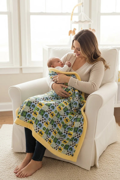 Little Man Tractor Blanket