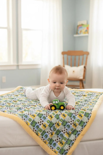 Little Man Tractor Blanket