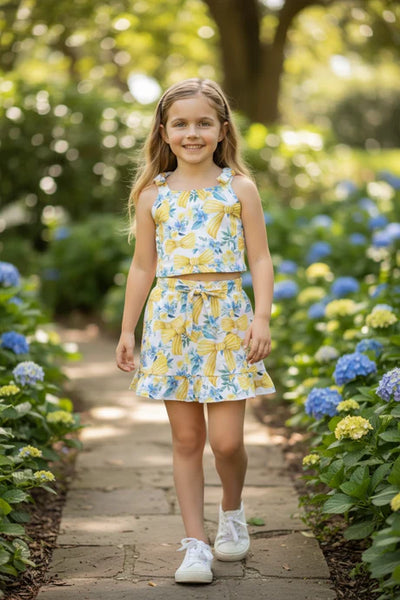 Yellow Coquette Skort Set