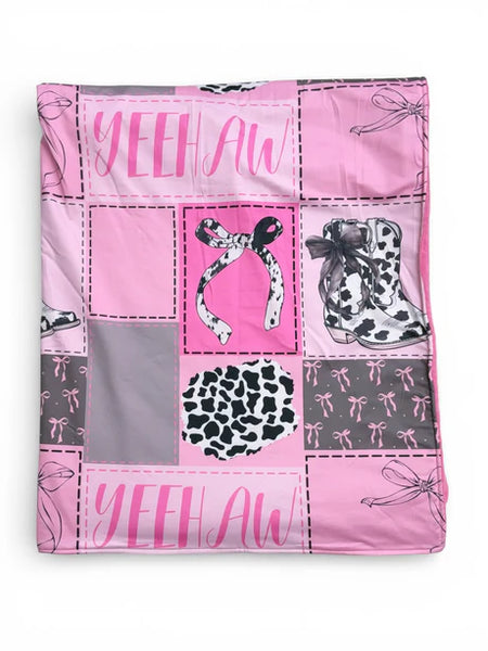 Yeehaw Coquette Western Blanket