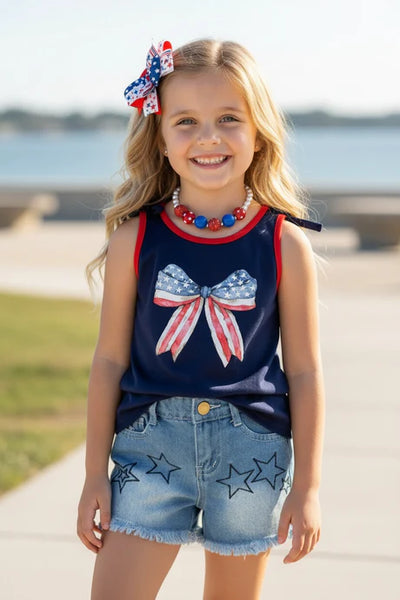 Patriotic Star Denim Shorts