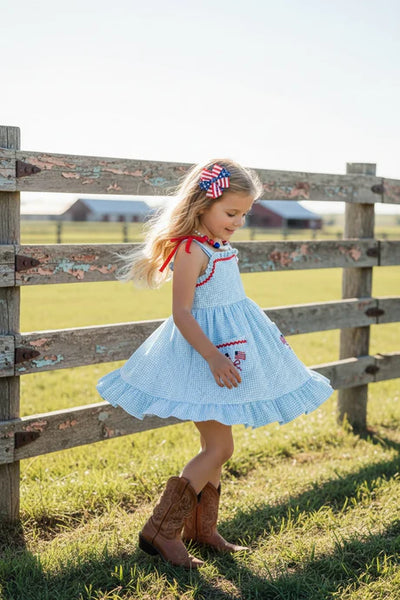 Patriotic Pocket Gingham Dress