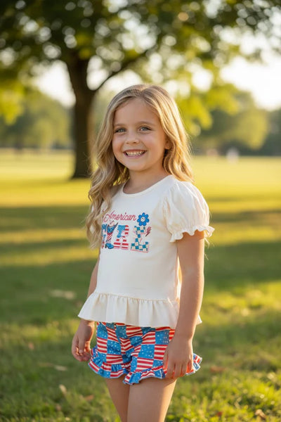 American Girl Flag Short Set