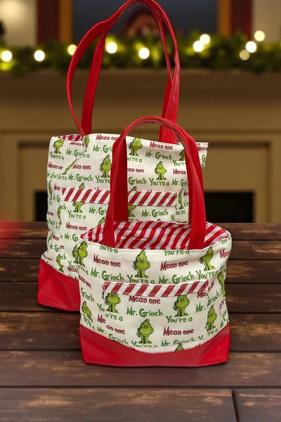 Mean One Large Canvas Tote