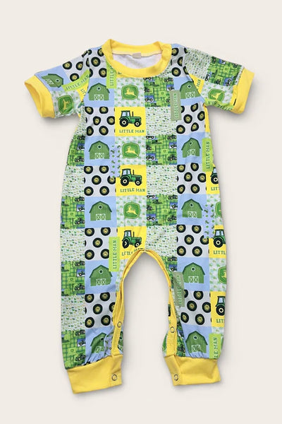 Little Man Tractor Romper