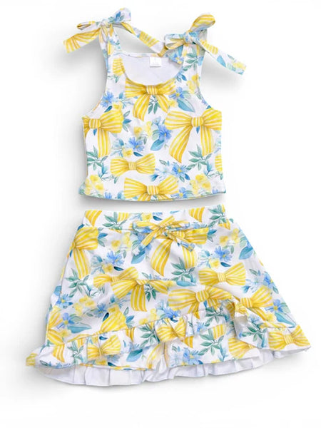 Yellow Coquette Skort Set