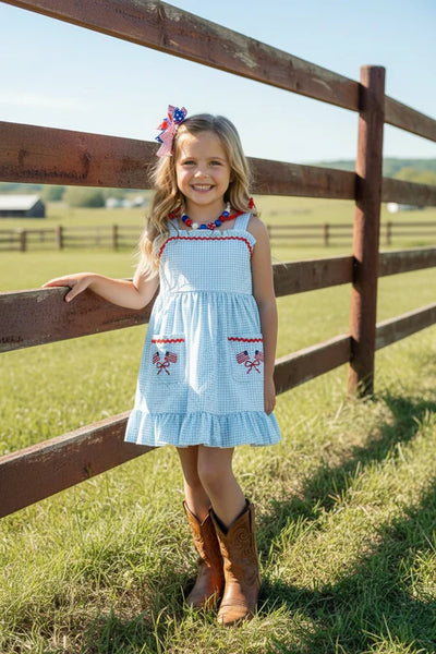 Patriotic Pocket Gingham Dress
