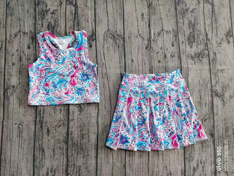Fuchsia Swirl Skort Set