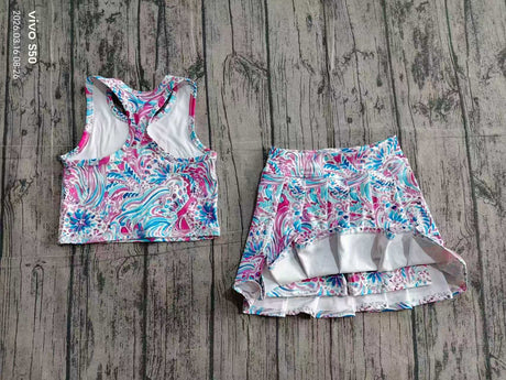 Fuchsia Swirl Skort Set