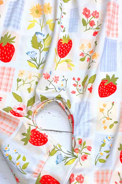 Gingham Strawberry Romper