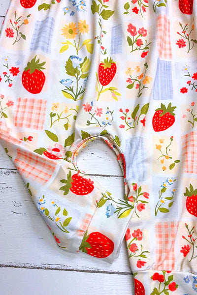 Gingham Strawberry Romper