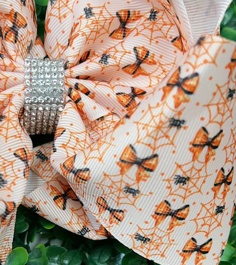 Coquette Spider Web Bling Hair Bow