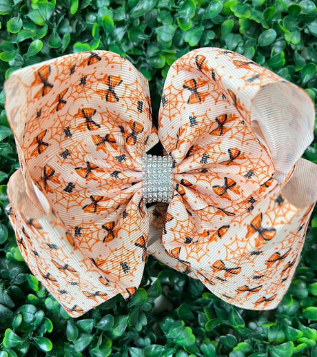 Coquette Spider Web Bling Hair Bow