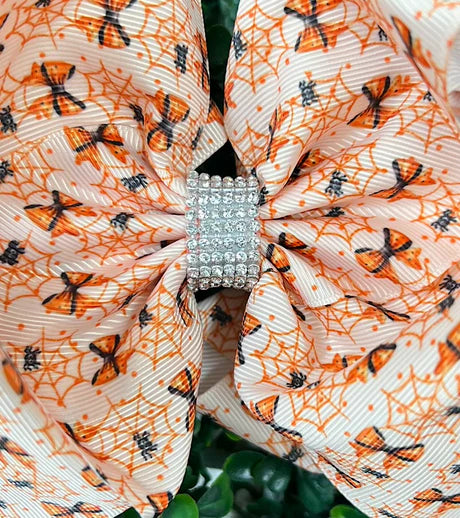 Coquette Spider Web Bling Hair Bow