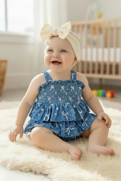 Bow Denim Bodysuit