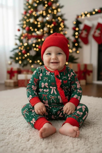 Pink and Red Bow Romper