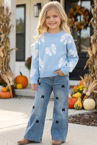Blue Bow Sweater
