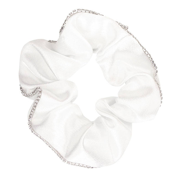Satin Rhinestone Lined Scrunchie