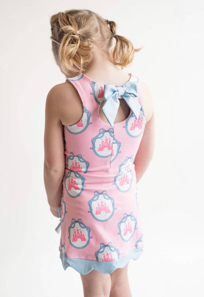 Pink Castle Bow Athletic Dress Set | Toddler & Youth
