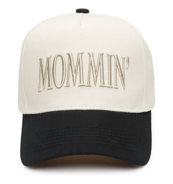 Two Tone Cap -  Mommin' - Black/Beige