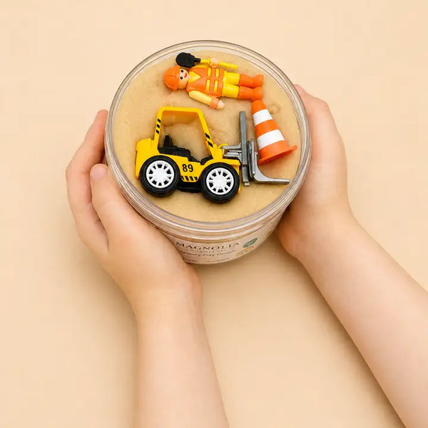 Construction Truck Sensory Play Dough Jar