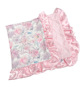 Bashful Pink Floral Lux Blanket