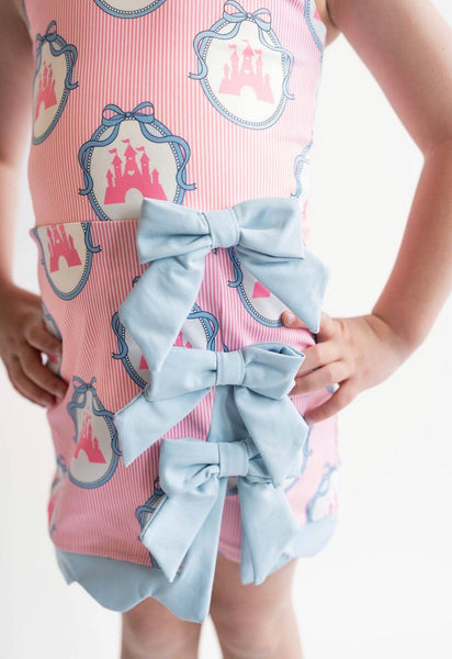 Pink Castle Bow Athletic Dress Set | Toddler & Youth